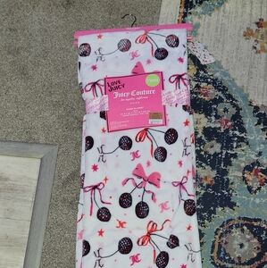 Juicy Couture Pink and Black Plush Blanket